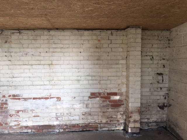 Image of before paint removal sandblasting <h2>2019-08-29 - Basement Paint Removal by Sandblasting</h2>